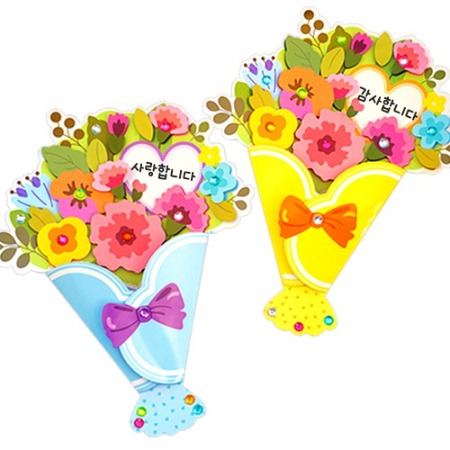 감사 카네이션 꽃다발카드 - 4인용